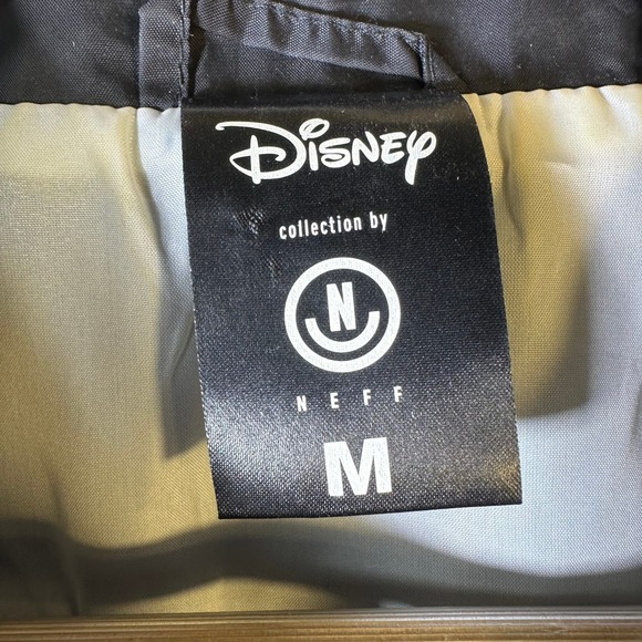 Neff Disney Mickey Mouse Coach Jacket Black Windbreaker Snap Front Womens Medium - Picture 9 of 14